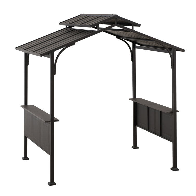 Sunjoy Kent Sunjoy Grill Gazebo 5 ft. x 8 ft. Brown Steel Frame Double